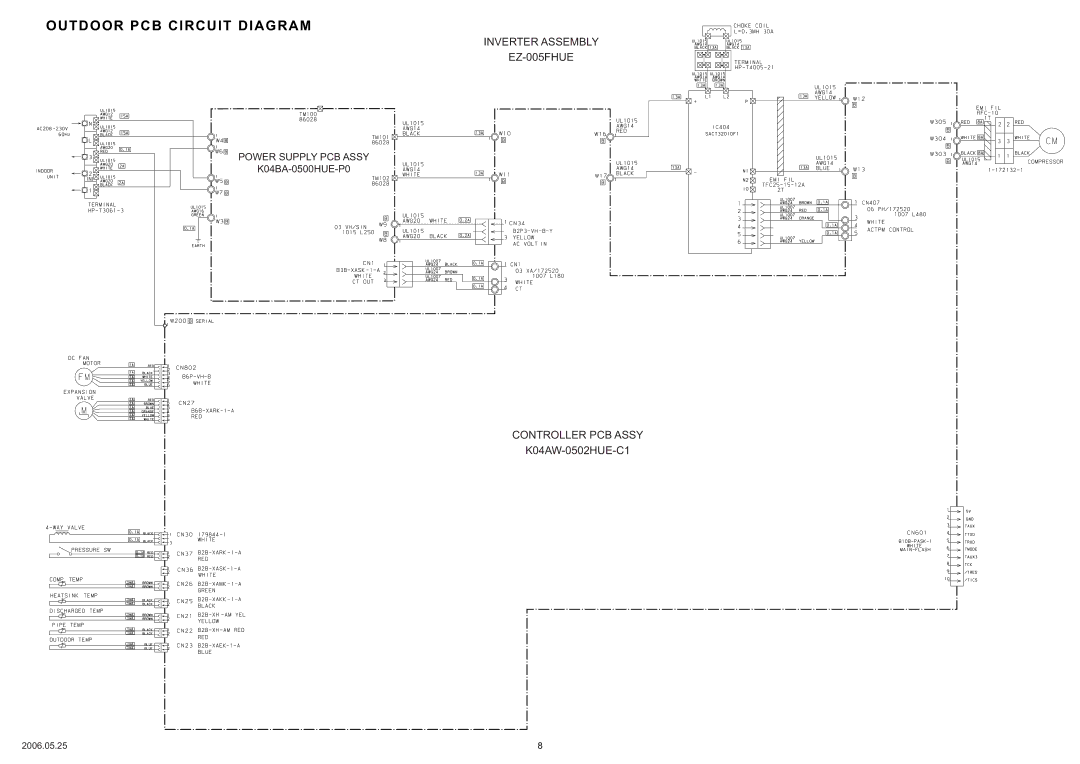 Friedrich MS24Y3F specifications Outdoor PCB Circuit Diagram 