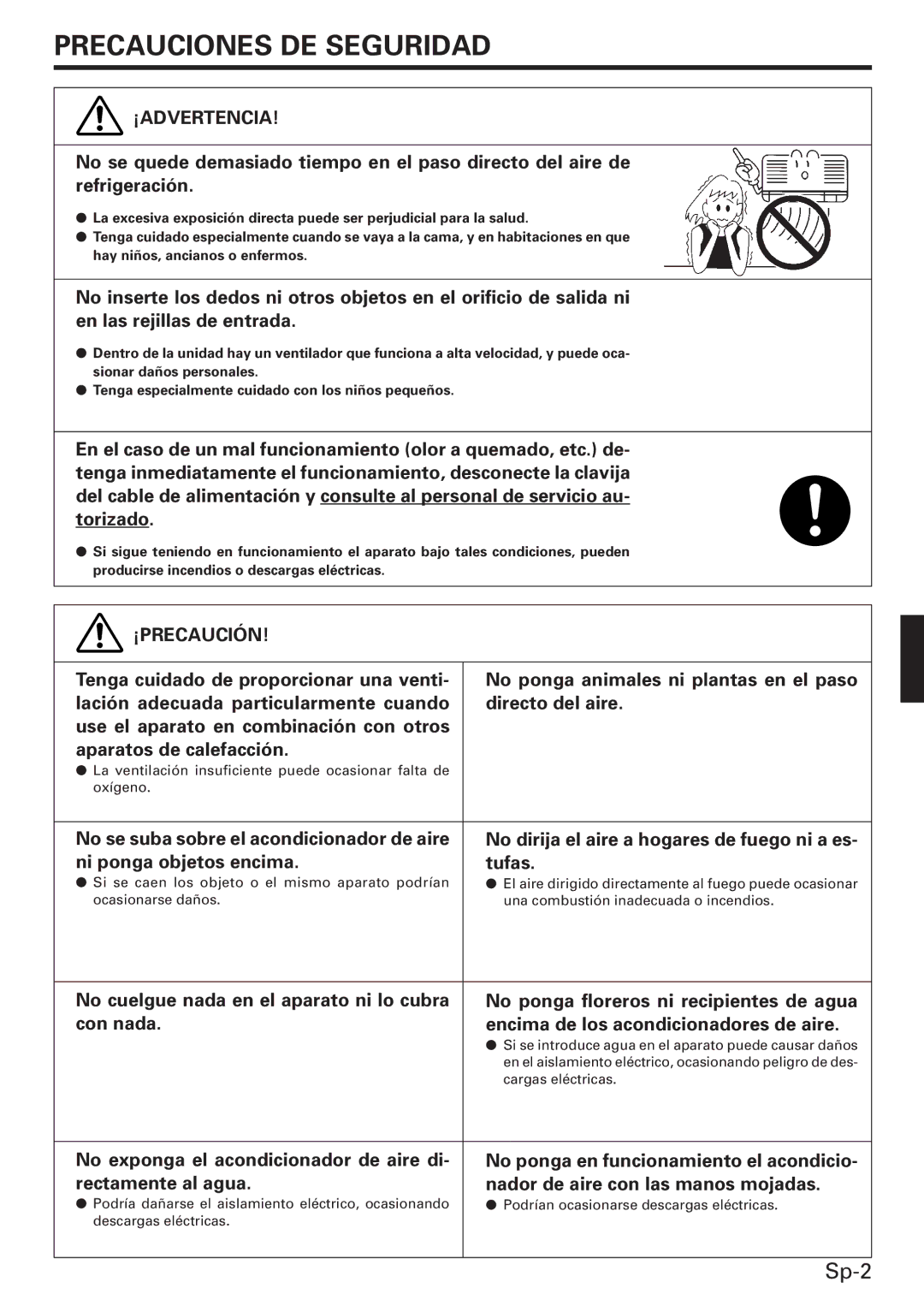 Friedrich MR18DC3E, MW09C3E, MW12C3E operation manual ¡Precaución 