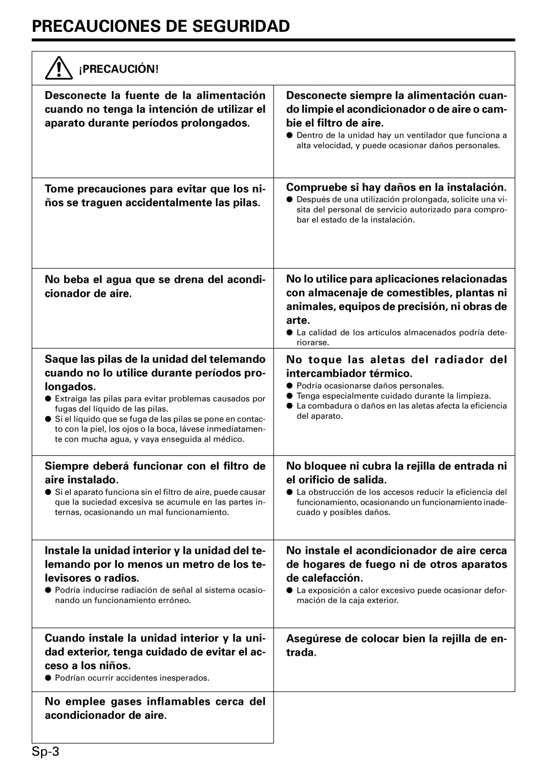 Friedrich MW09C3E Desconecte la fuente de la alimentación, Cuando no tenga la intención de utilizar el, Cionador de aire 