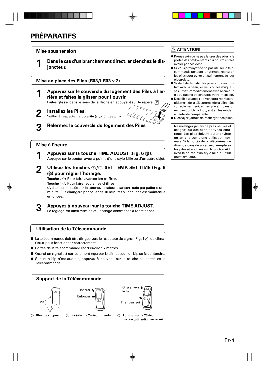 Friedrich MW12Y1F, MW09Y1F, MR09Y1F MR12Y1F operation manual Préparatifs 