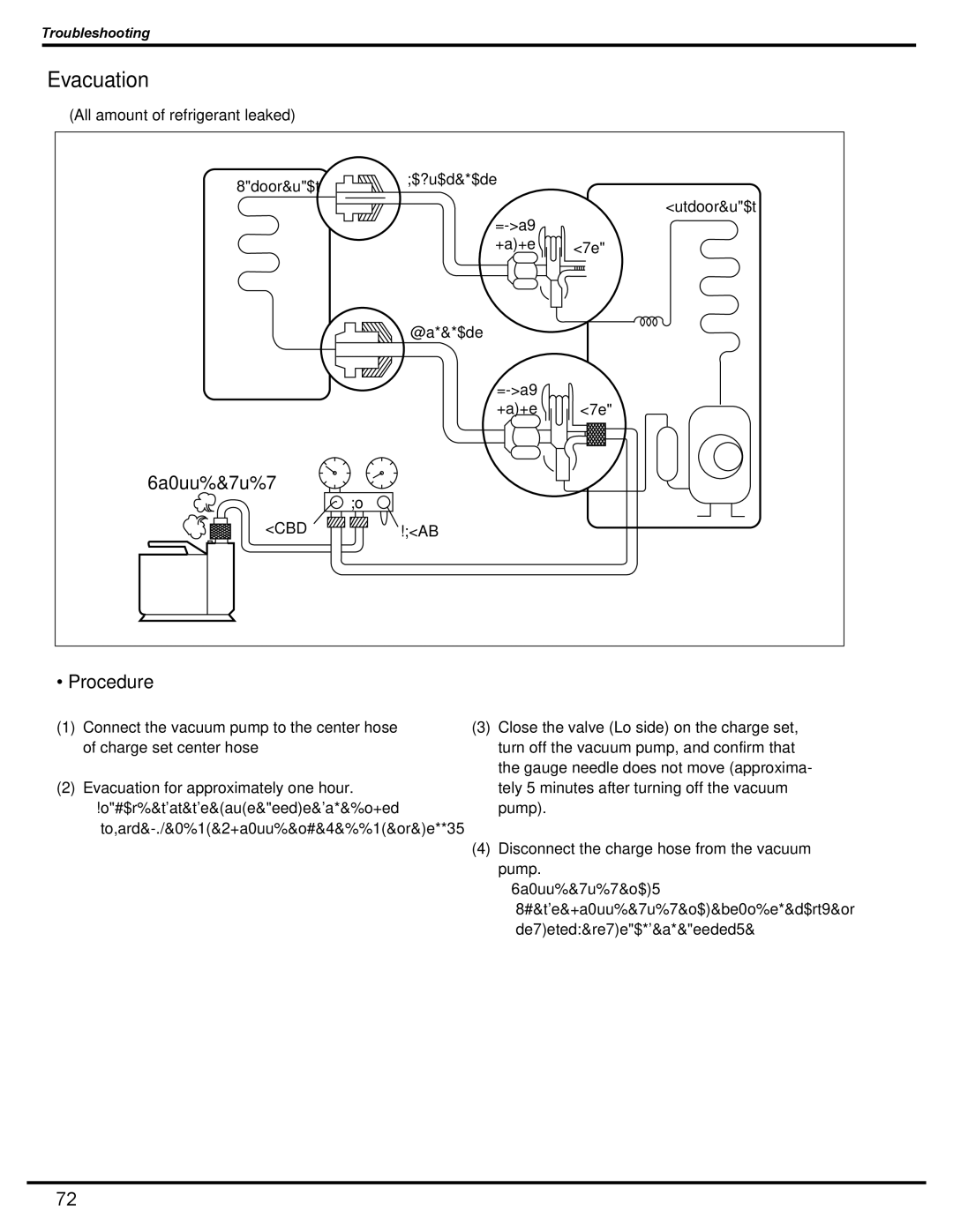 Friedrich MW12C1H, MW09C1H, MR09C1H, MR12C1H manual Evacuation, Procedure 