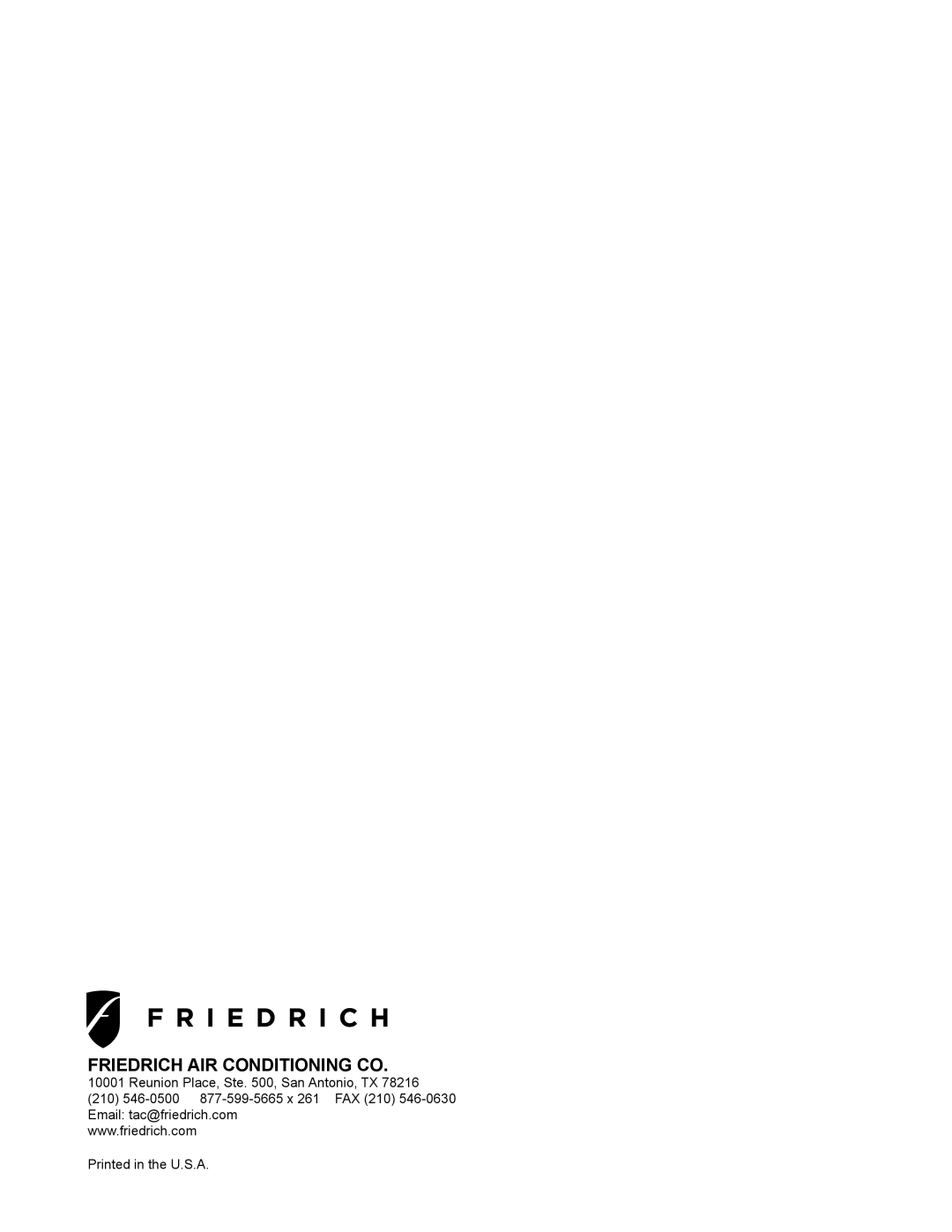 Friedrich MW12C1H, MW09C1H, MR09C1H, MR12C1H manual Friedrich AIR Conditioning CO 