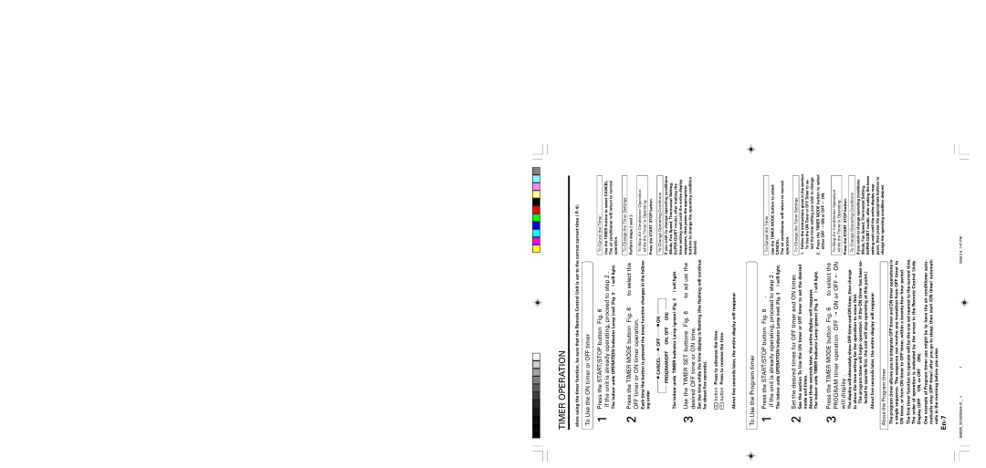 Friedrich MW18C3F, MR18C3F operation manual Timer Operation, En-7 