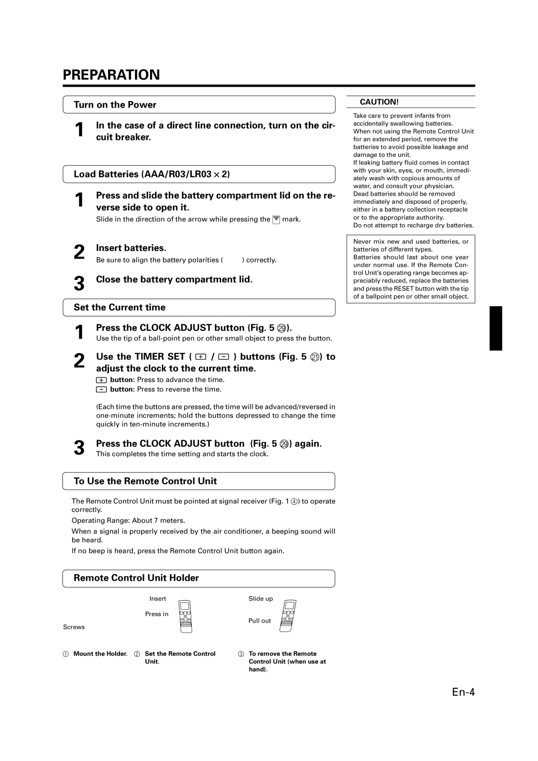 Friedrich MW09Y3FM, MW12Y3FM, MW18Y3FM, MR24DY3F, MR36TQY3F manual Preparation 