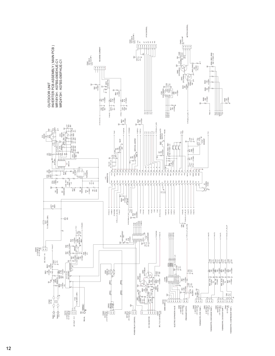 Friedrich MR18Y3H, MW18Y3H, MR24Y3H manual DC Volt I N 