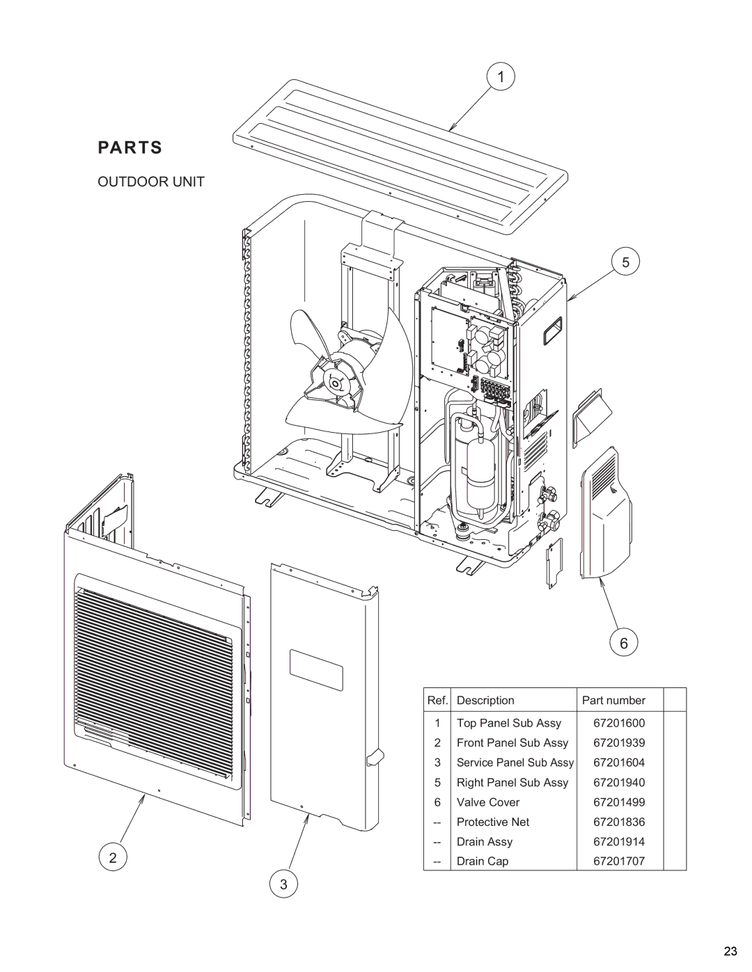 Friedrich MW18Y3H, MR18Y3H, MR24Y3H manual Service Panel Sub Assy 