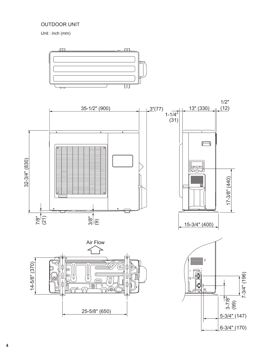 Friedrich MR24Y3H, MW18Y3H, MR18Y3H manual Outdoor Unit 