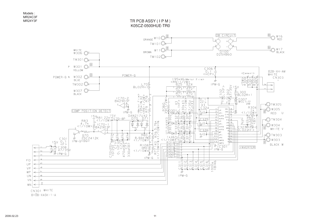 Friedrich MW24C3F, MR24C3F specifications MR24Y3FTR PCB Assy I P M 