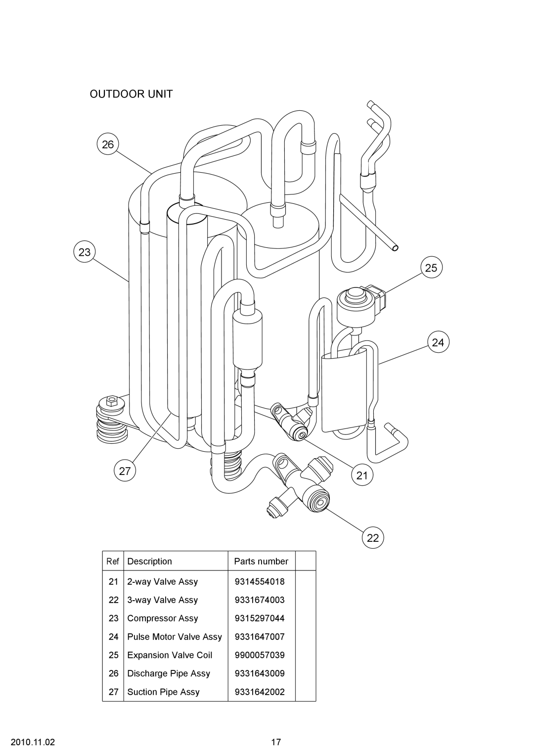 Friedrich MW24C3G, MR24C3G specifications Outdoor Unit 