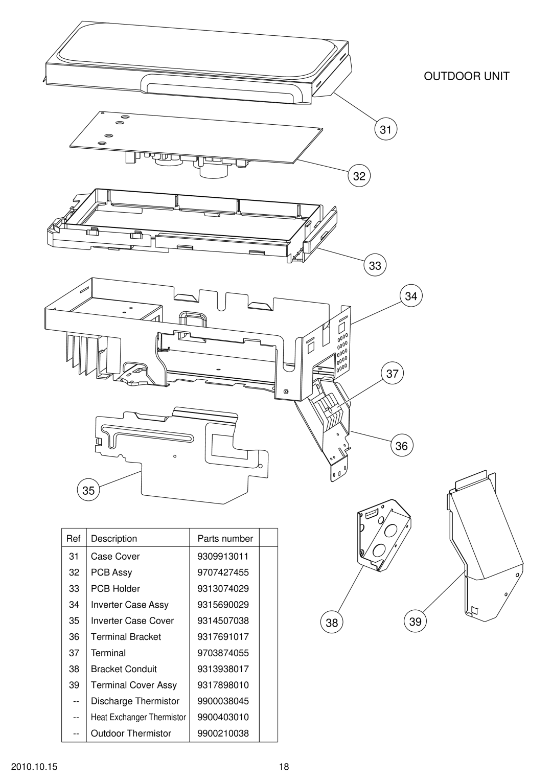 Friedrich MR24C3G, MW24C3G specifications Outdoor Thermistor 9900210038 2010.10.15 