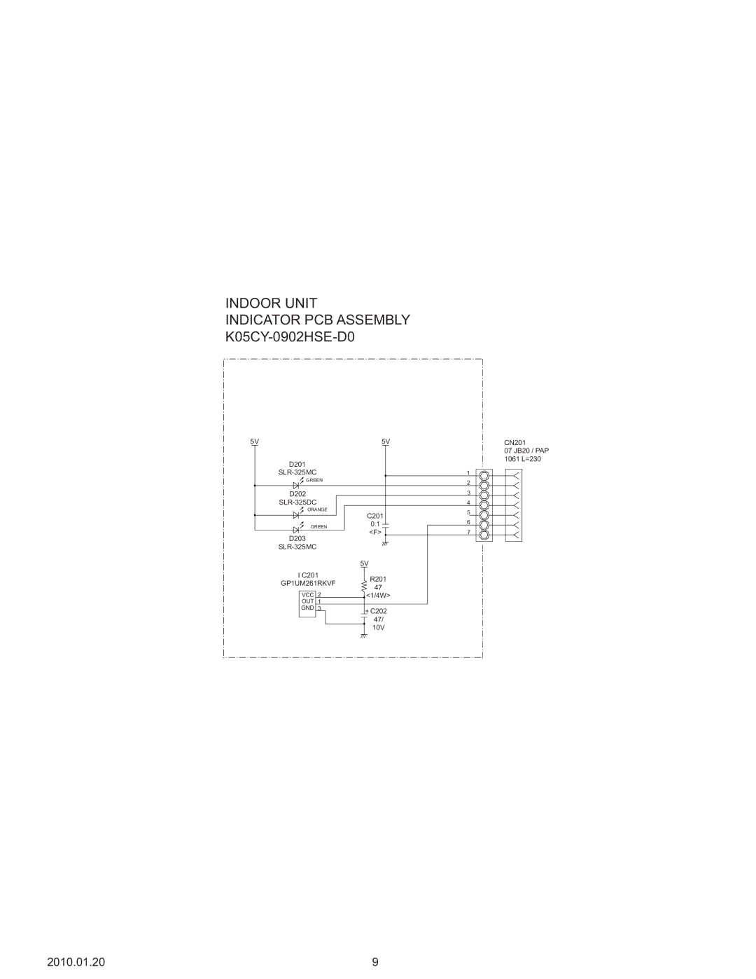 Friedrich MW24Y3H specifications Indoor Unit Indicator PCB Assembly K05CY-0902HSE-D0 