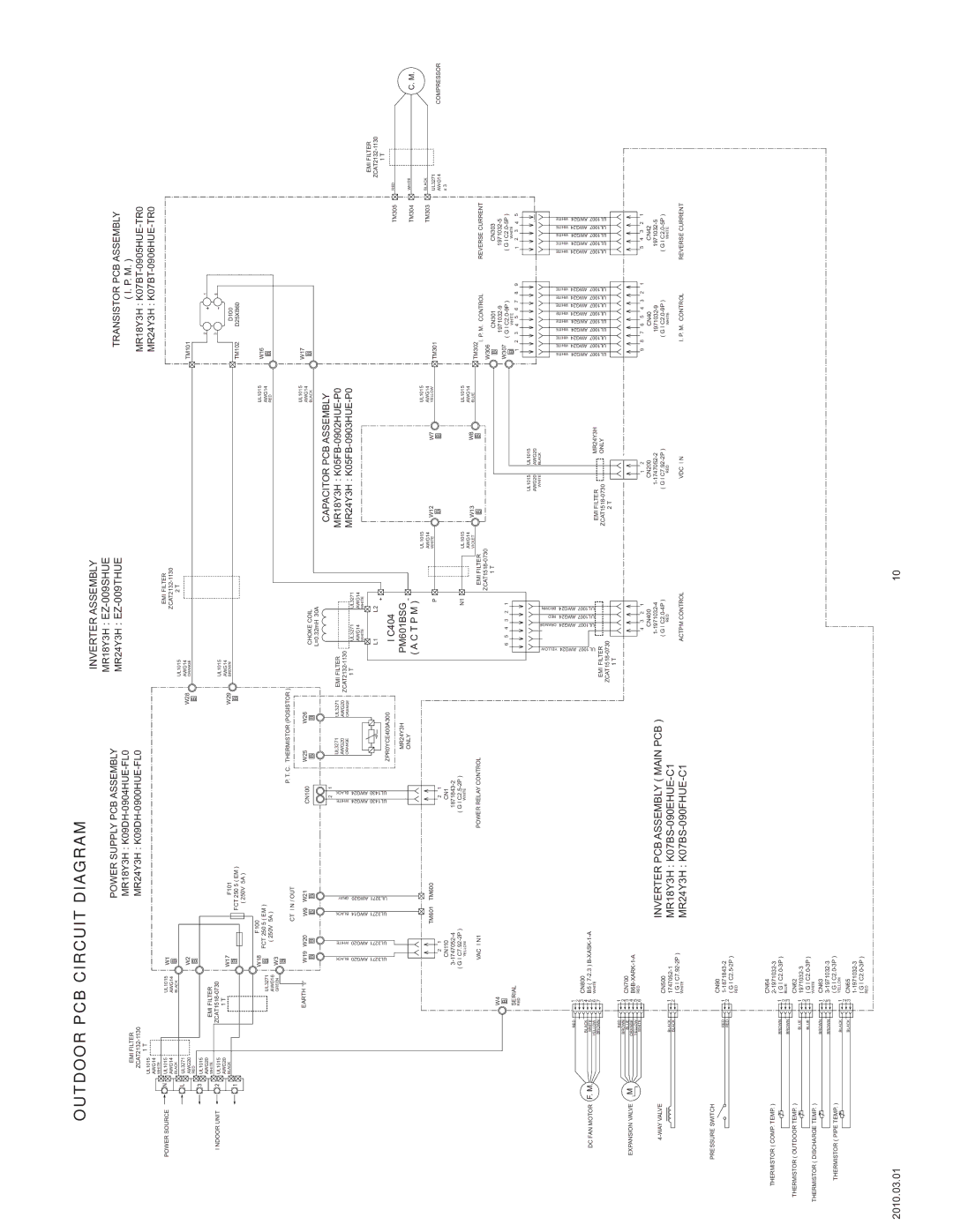 Friedrich MW24Y3H specifications Outdoor PCB Circuit Diagram 