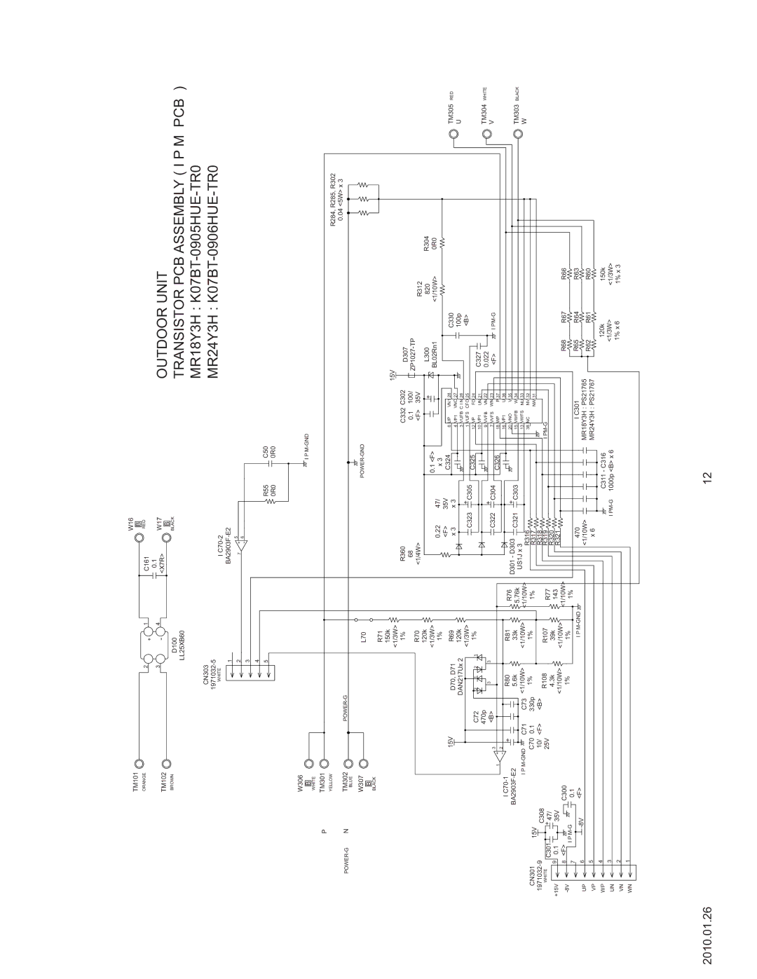 Friedrich MW24Y3H Outdoor Unit, Transistor PCB Assembly I P M PCB, MR18Y3H K07BT-0905HUE-TR0, MR24Y3H K07BT-0906HUE-TR0 