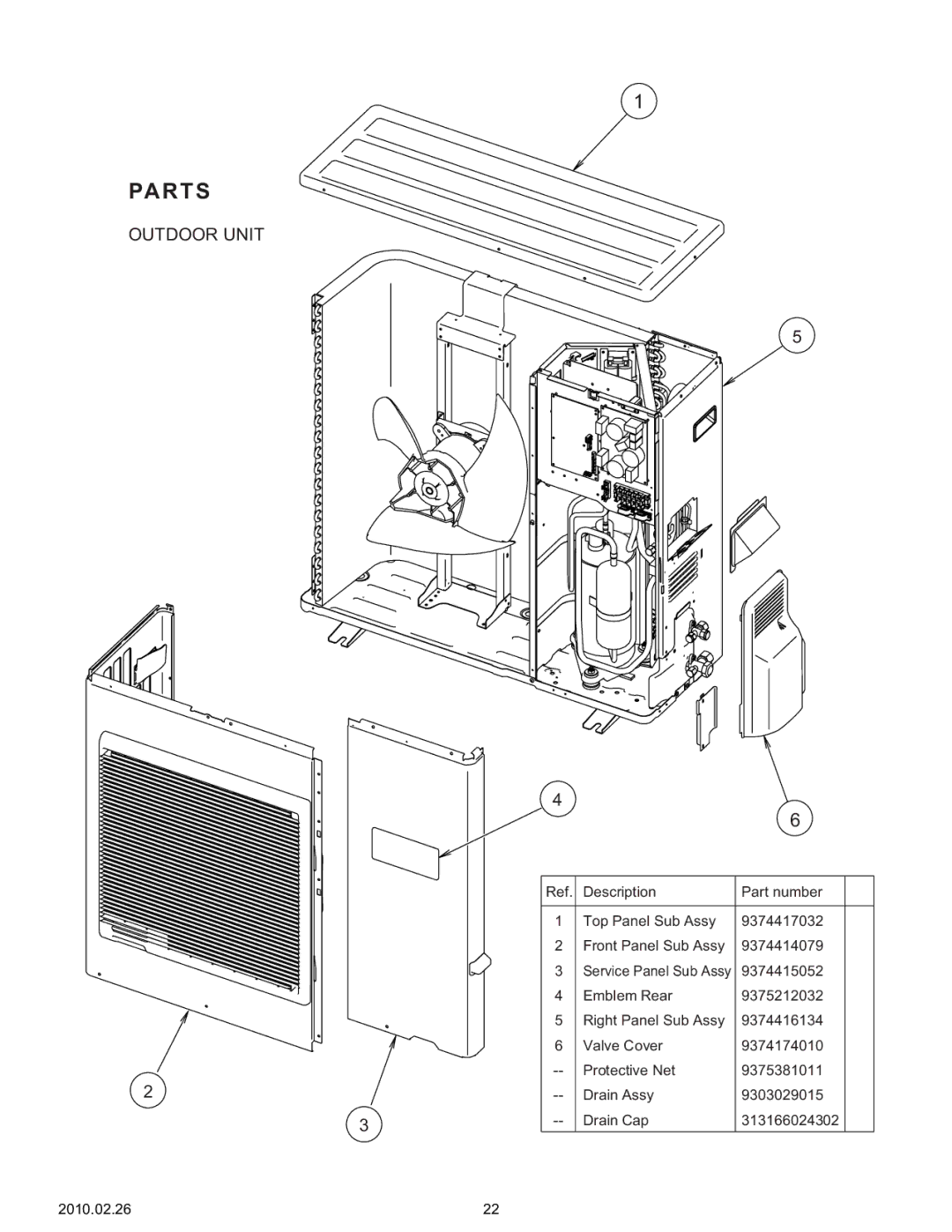 Friedrich MW24Y3H specifications Parts 