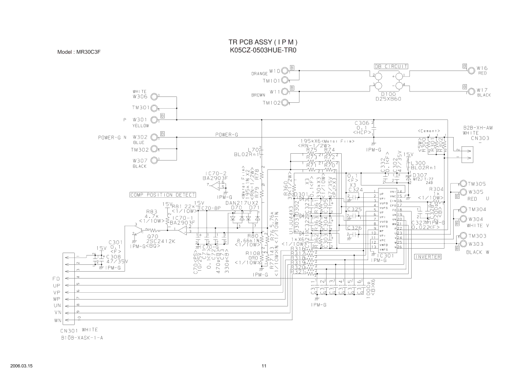 Friedrich MW30C3F, MR30C3F specifications TR PCB Assy I P M K05CZ-0503HUE-TR0 