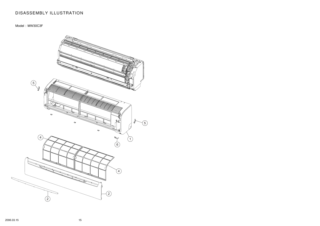 Friedrich MW30C3F, MR30C3F specifications Disassembly Illustration 