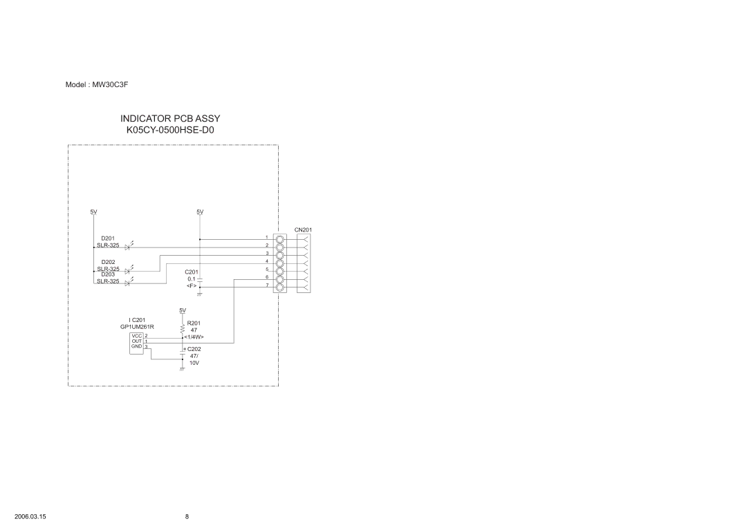 Friedrich MR30C3F, MW30C3F specifications Indicator PCB Assy 