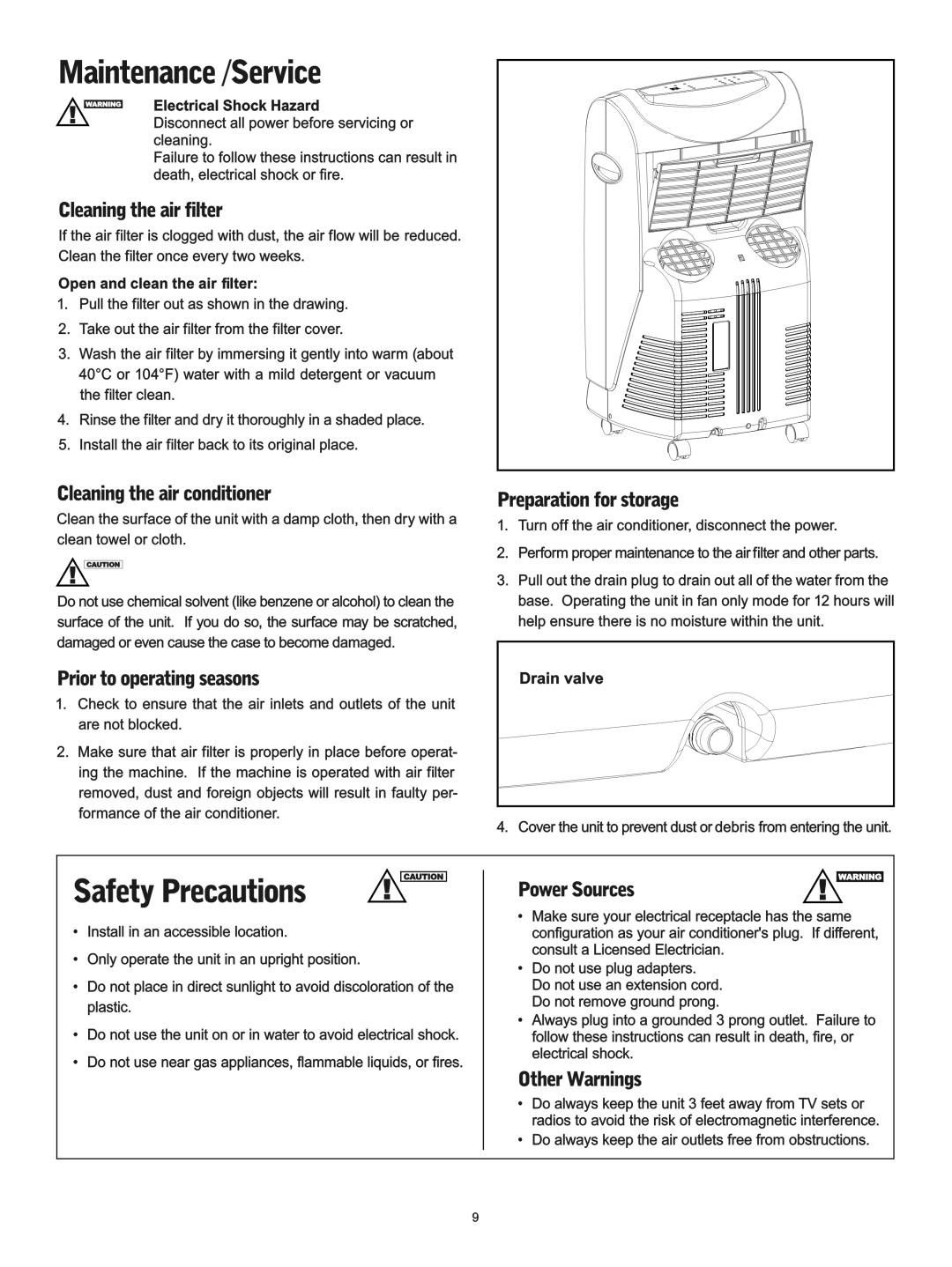 Friedrich PH14B, P12B, P09B manual 