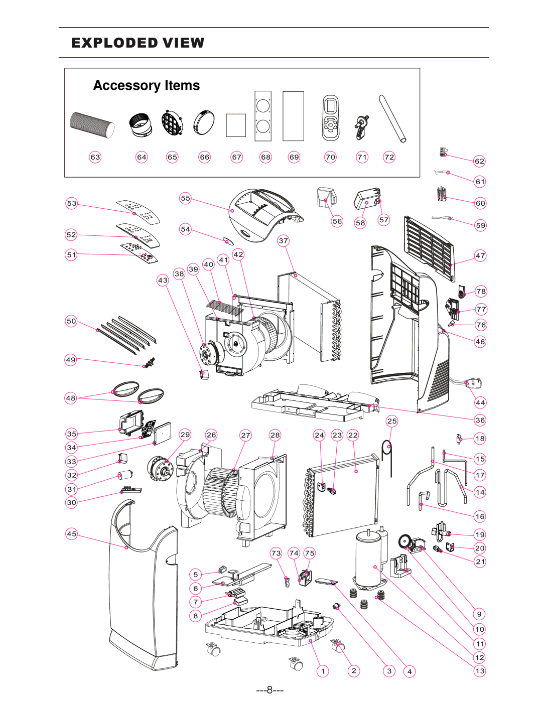 Friedrich PH14B technical specifications Accessory Items 