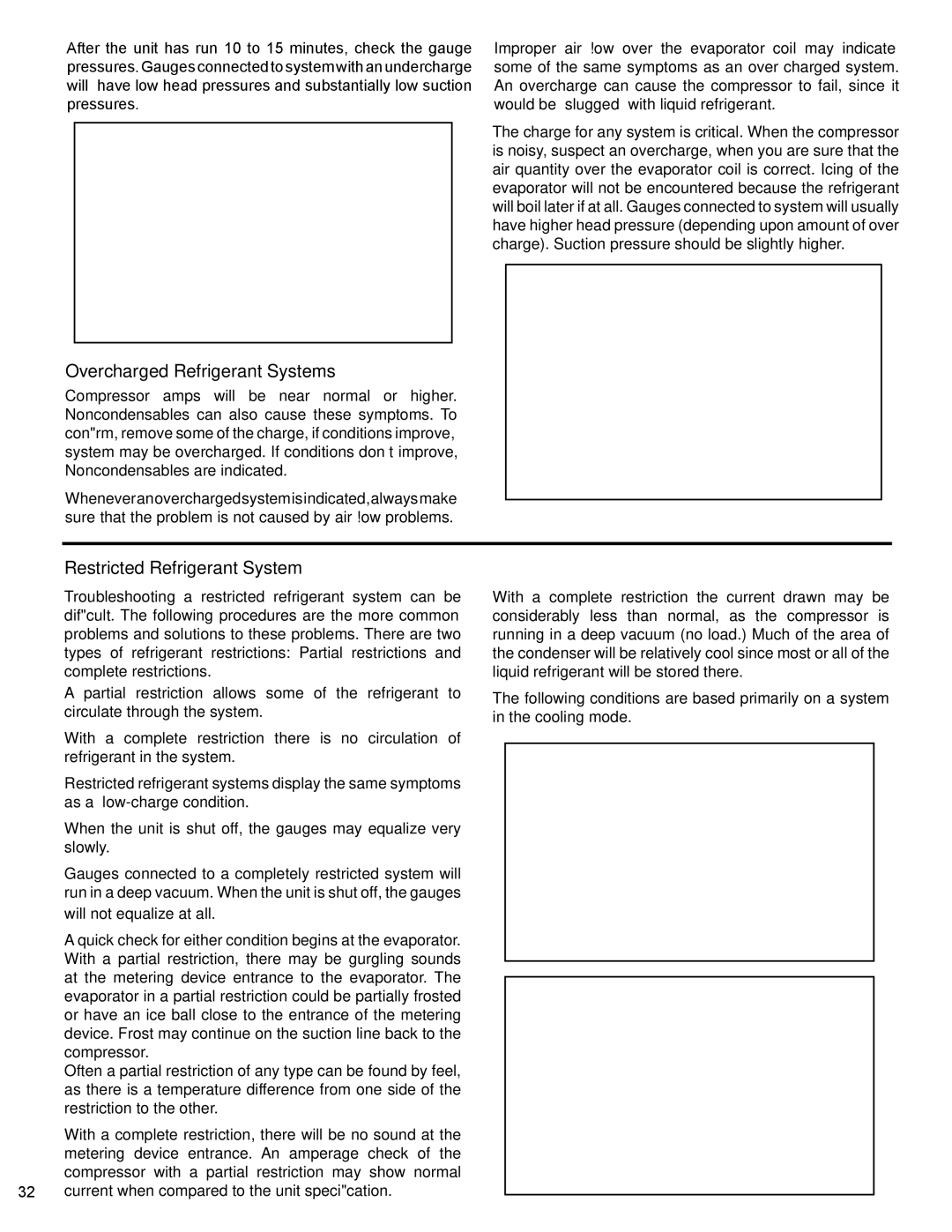 Friedrich PTAC - R410A service manual Overcharged Refrigerant Systems, Restricted Refrigerant System 