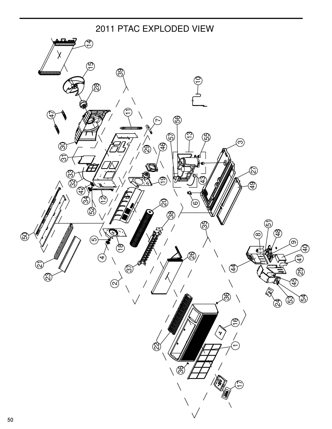 Friedrich PTAC - R410A service manual Ptac Exploded View 