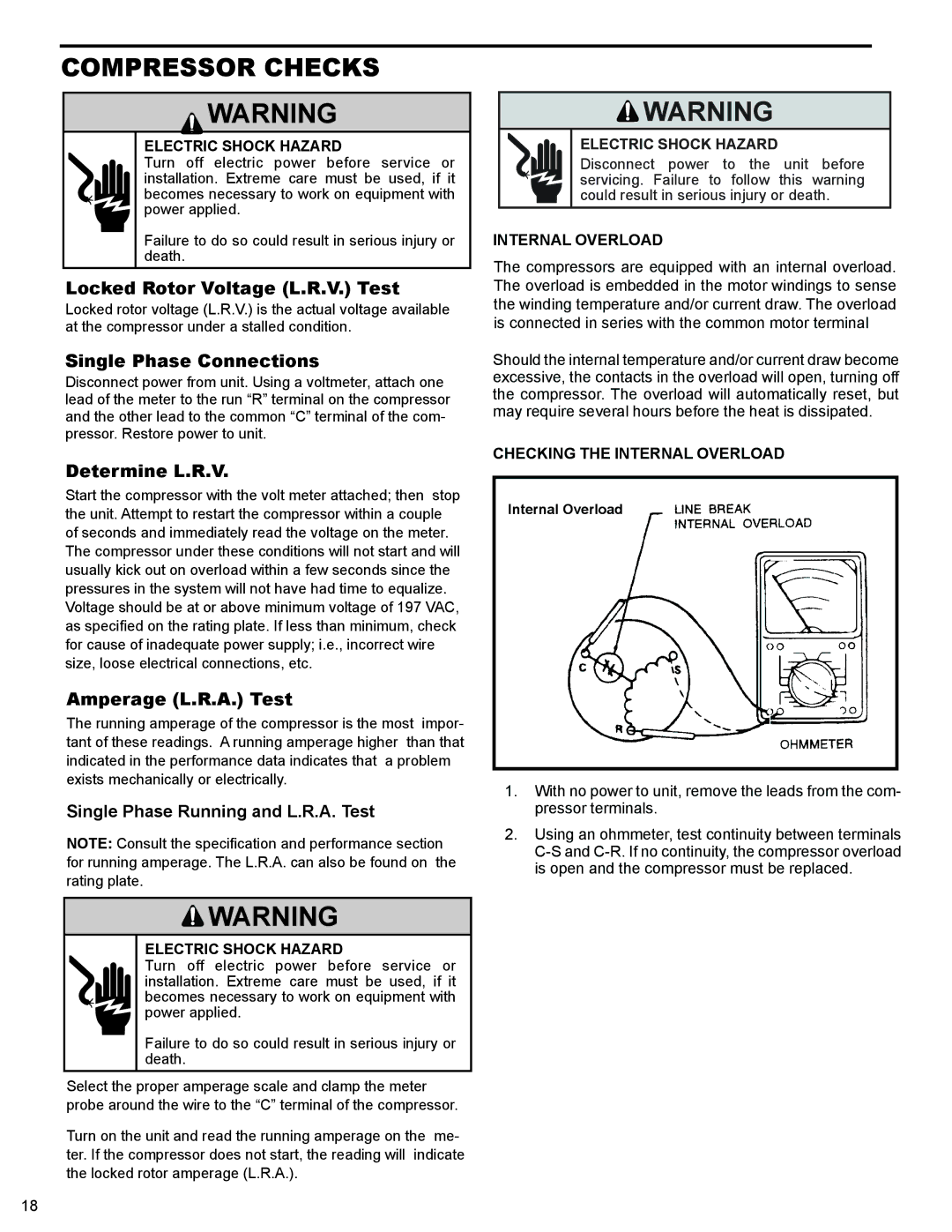 Friedrich R-410A service manual Compressor Checks 