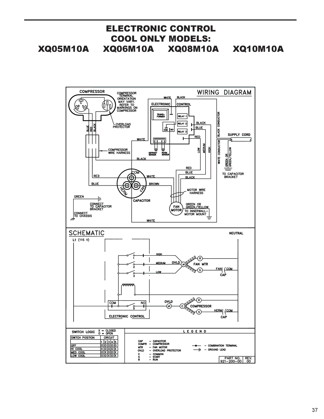 Friedrich R-410A service manual Electronic Control Cool only Models 