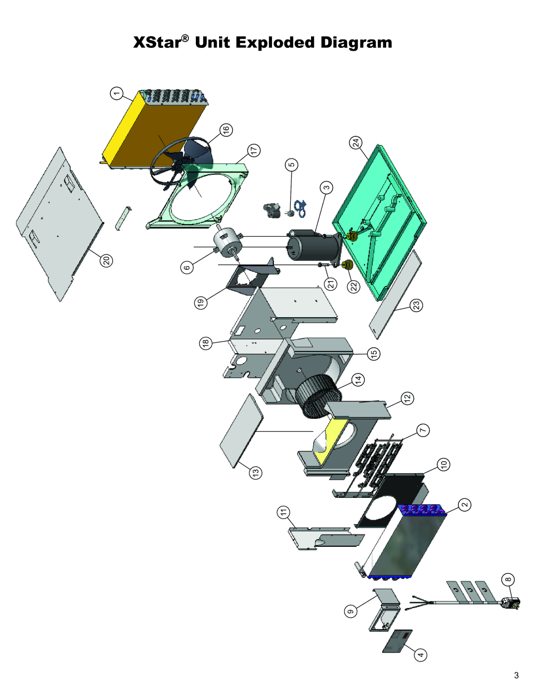 Friedrich R-410A manual XStar Unit Exploded Diagram 