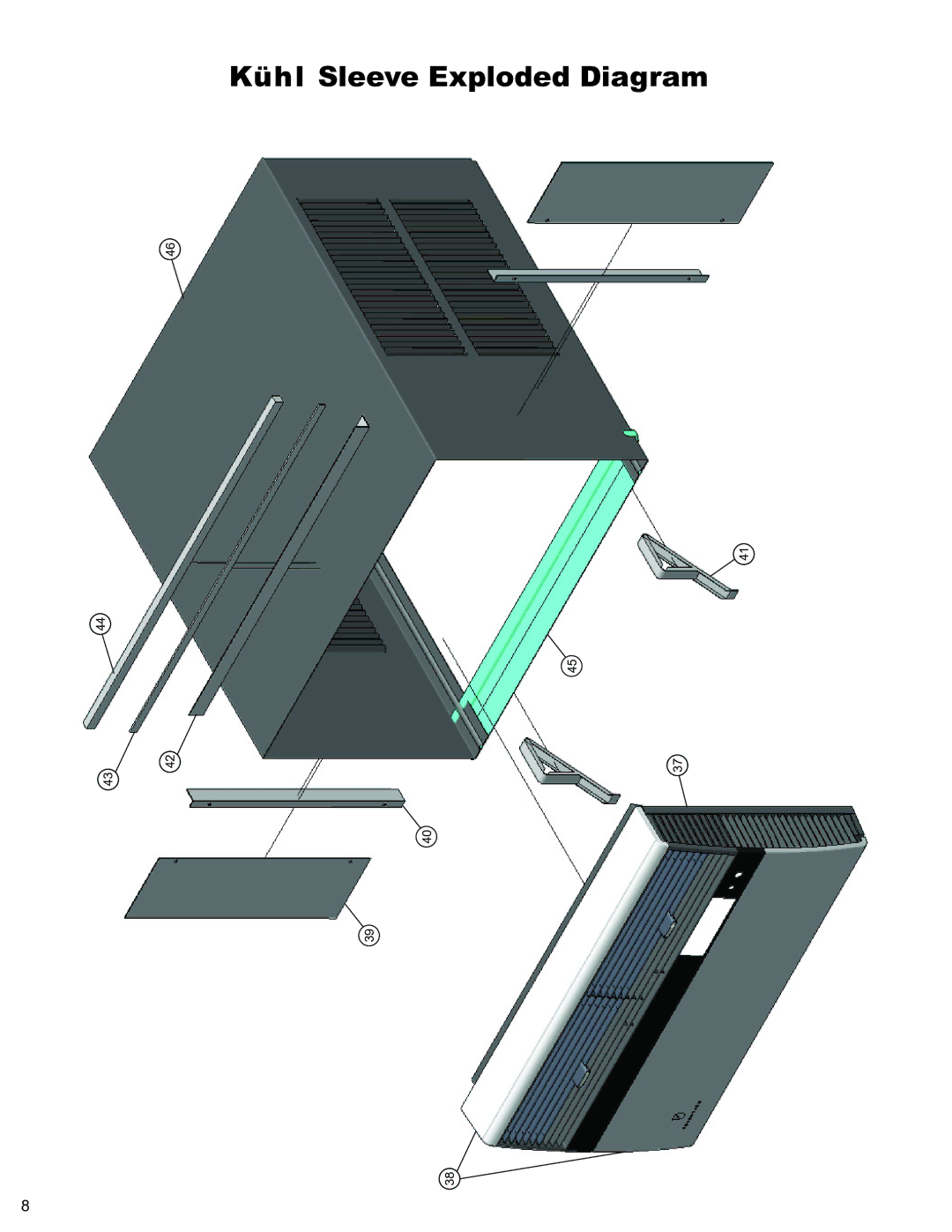 Friedrich R-410A manual Kühl Sleeve Exploded Diagram 