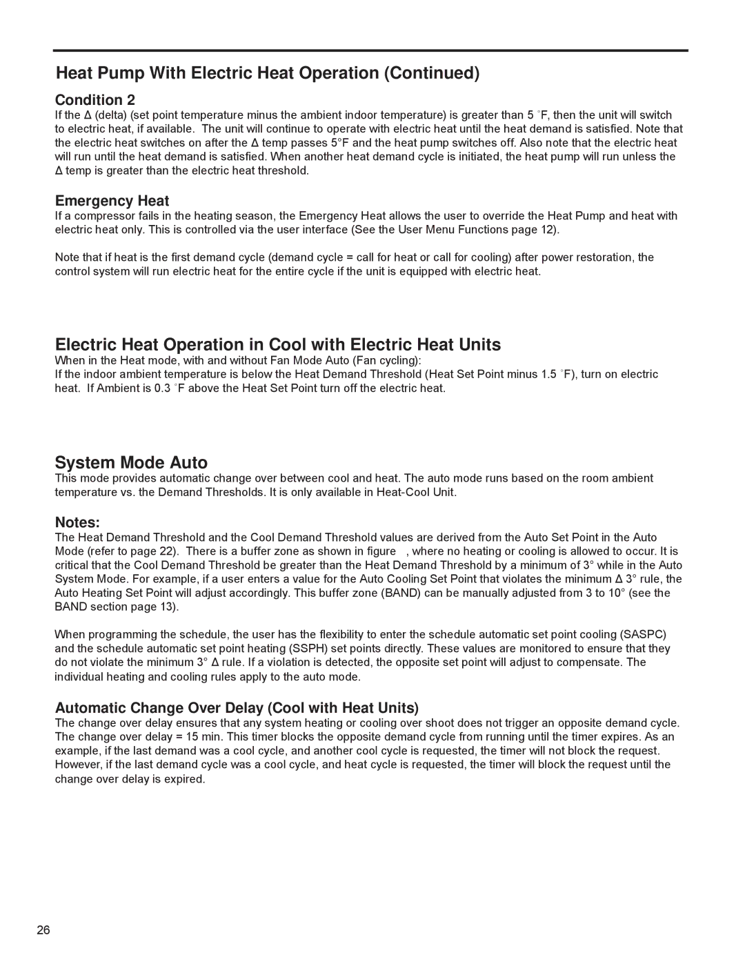 Friedrich R-410A service manual Electric Heat Operation in Cool with Electric Heat Units 