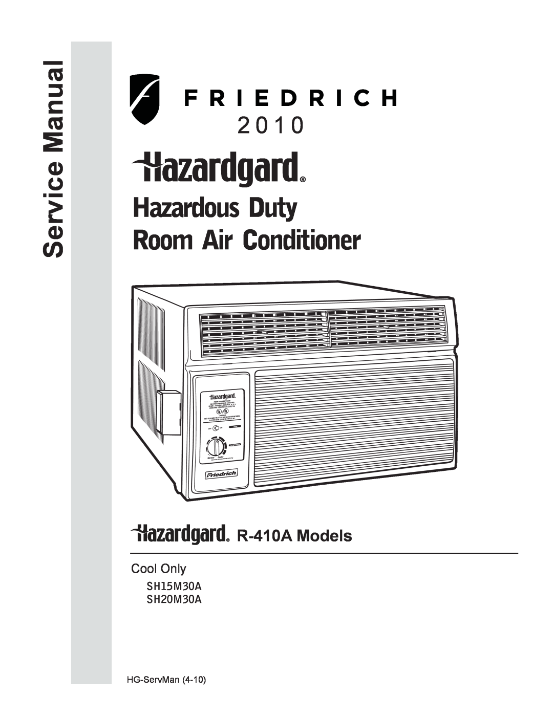 Friedrich service manual R-410AModels, Room Air Conditioners, Volt XQ05M10A, XQ06M10A, XQ08M10A, XQ10M10A, Only, Set Hr 