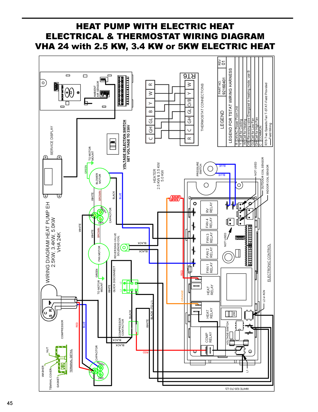 Friedrich R410A manual Wiring Diagram Heat Pump EH 