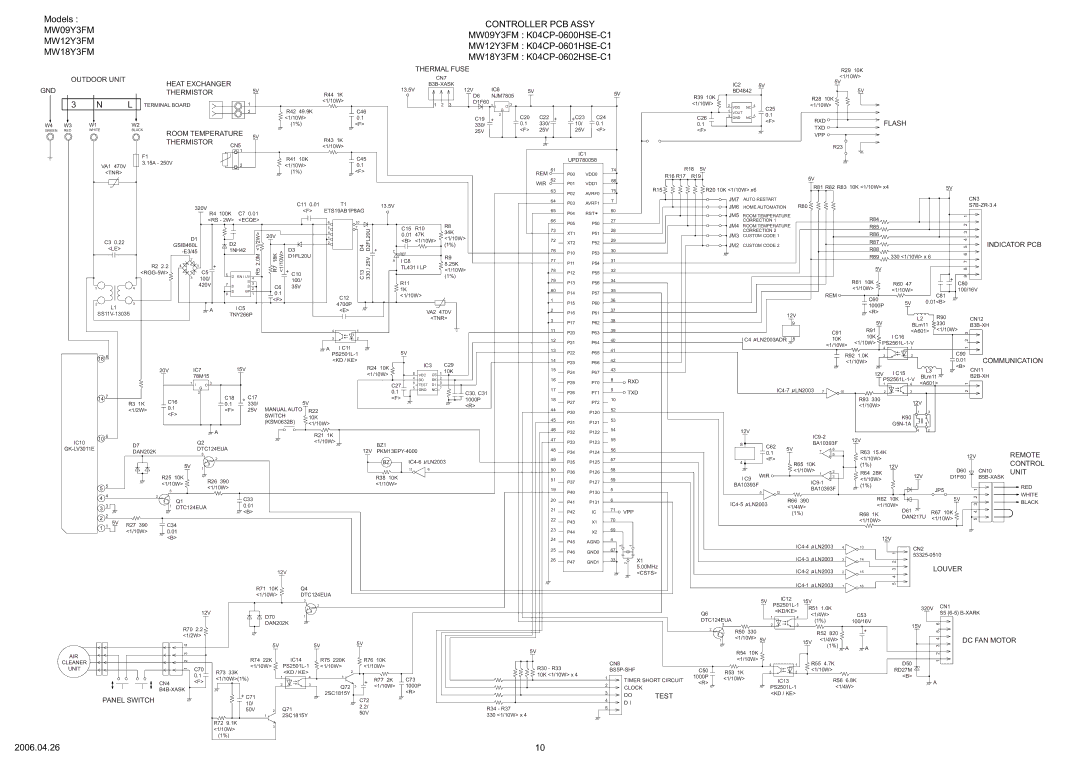 Friedrich R410A specifications MW09Y3FM MW12Y3FM MW18Y3FM 