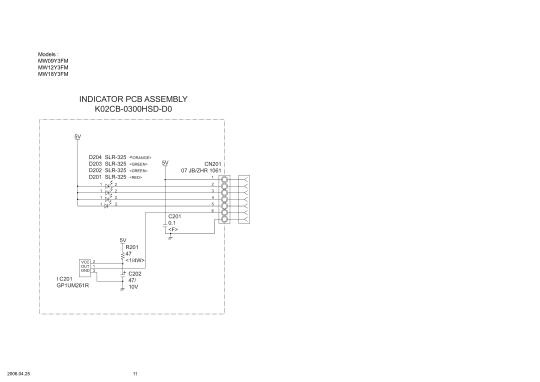 Friedrich R410A specifications Indicator PCB Assembly 