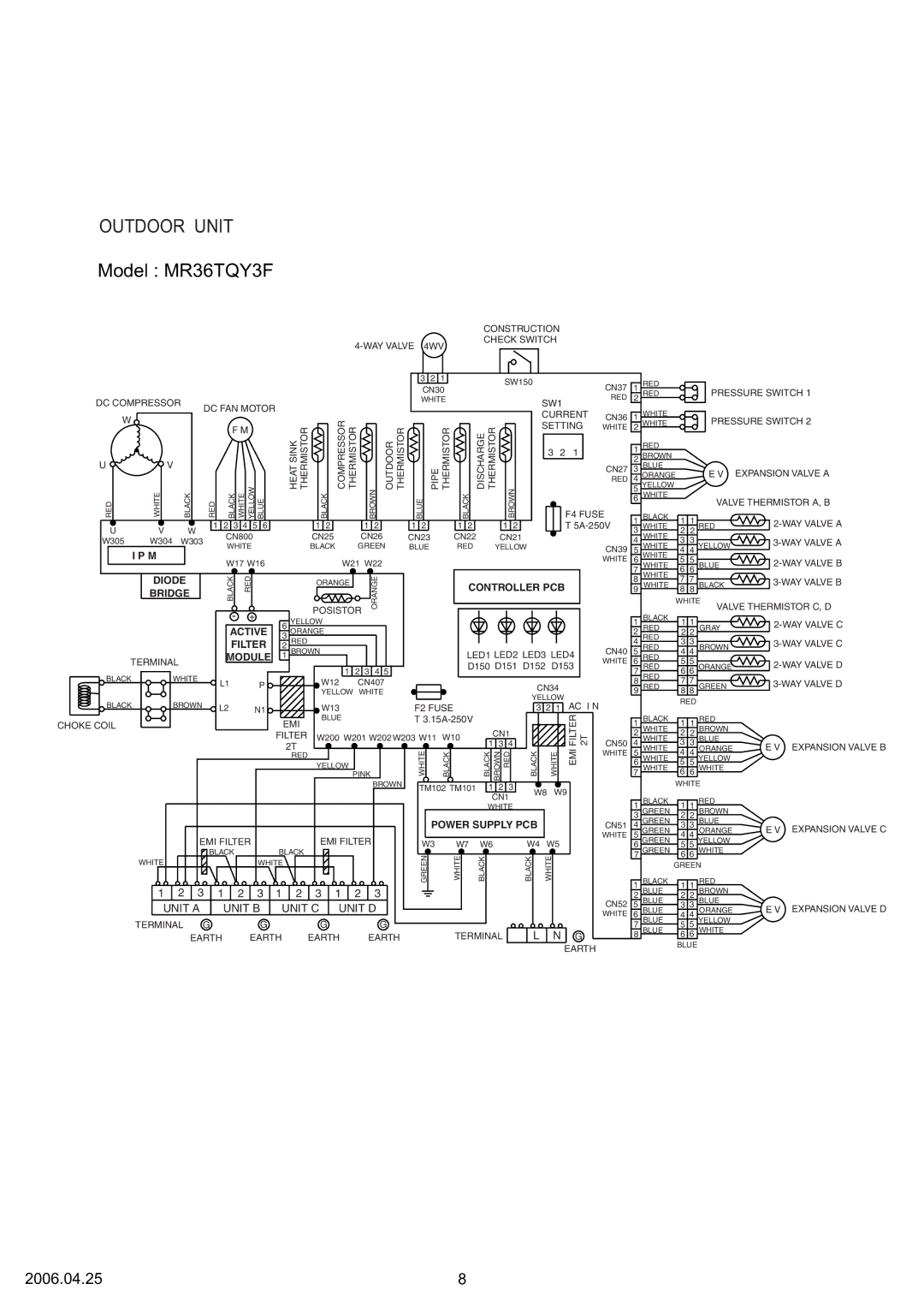 Friedrich R410A specifications Model MR36TQY3F 