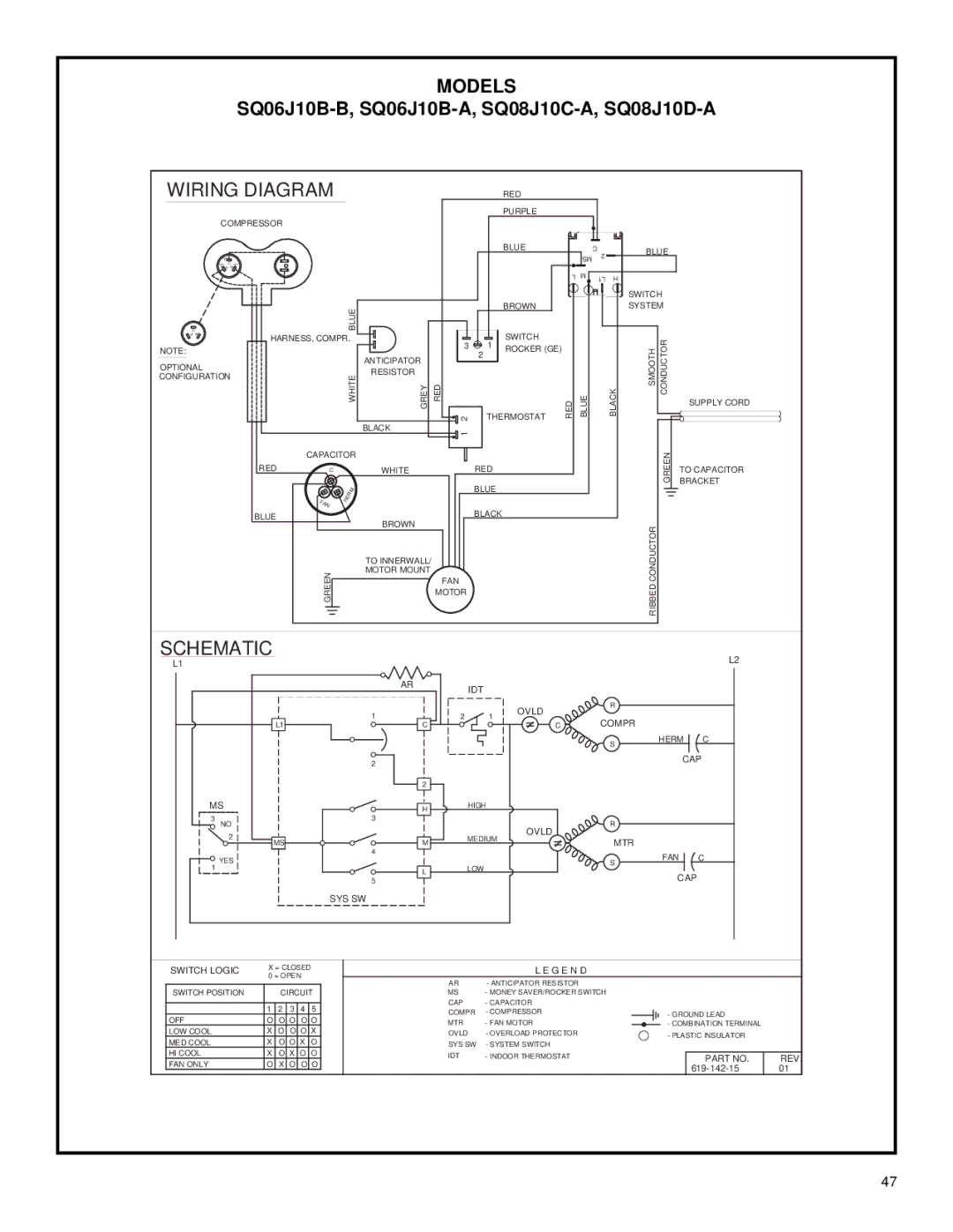 Friedrich racservmn service manual SQ06J10B-B, SQ06J10B-A, SQ08J10C-A, SQ08J10D-A 