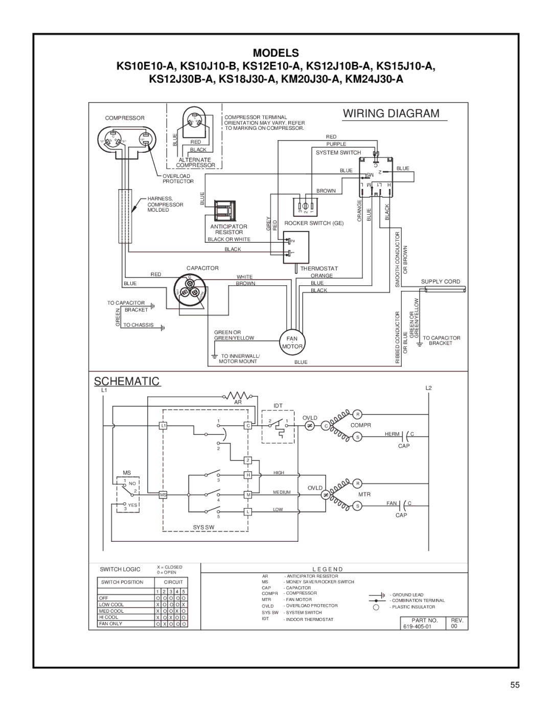 Friedrich racservmn service manual Conductor Or Brown RED Blue To Capacitor Bracket 