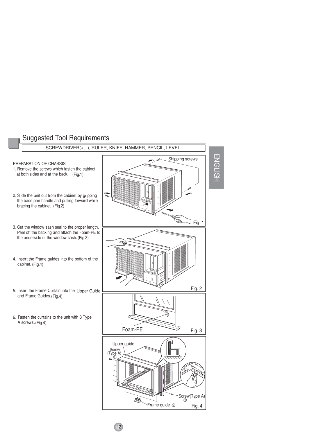 Friedrich Room Air Conditioner manual English 