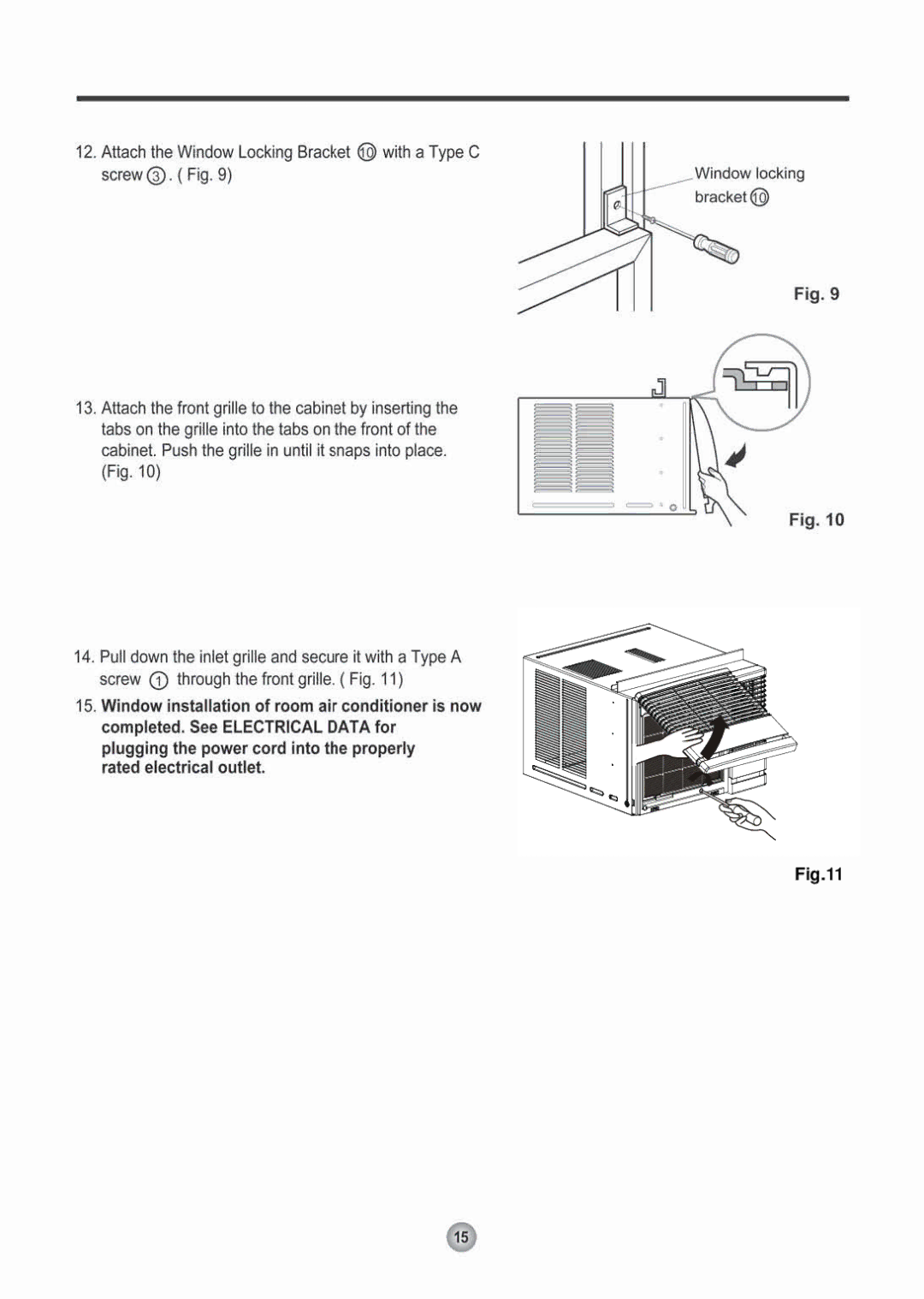 Friedrich Room Air Conditioner manual 