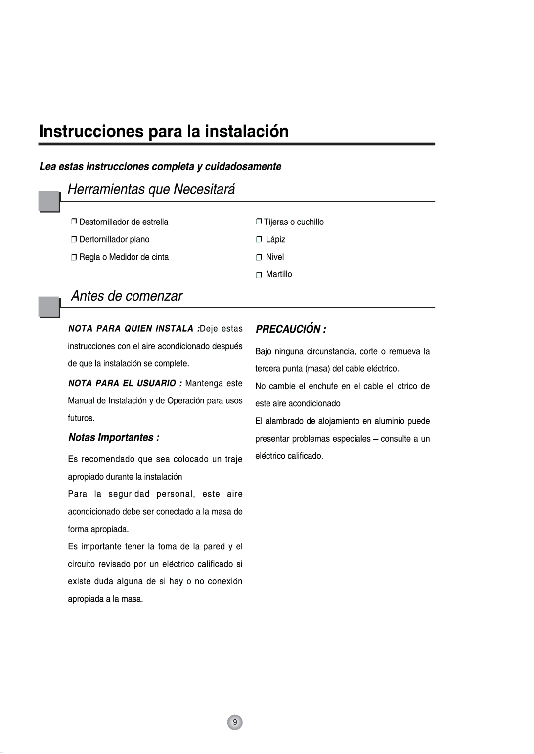 Friedrich Room Air Conditioner manual 