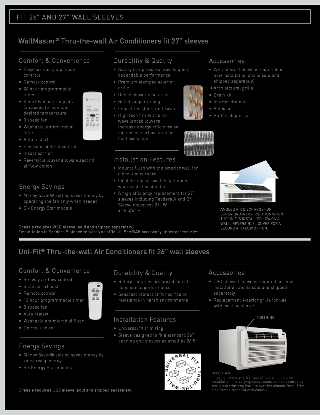 Friedrich CP15, Room Air Conditioners, CP06, CP18, CP24, CP08 manual Comfort & Convenience 