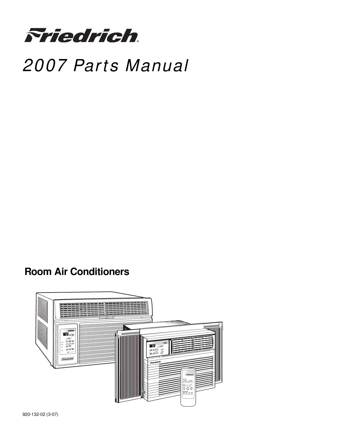 Friedrich Room Air Conditioners manual Parts Manual 