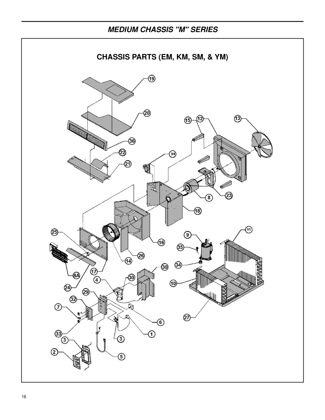 Friedrich Room Air Conditioners manual Medium Chassis M Series 