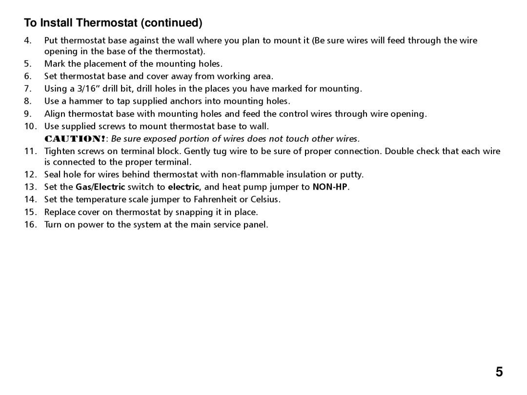 Friedrich RT4 manual To Install Thermostat 