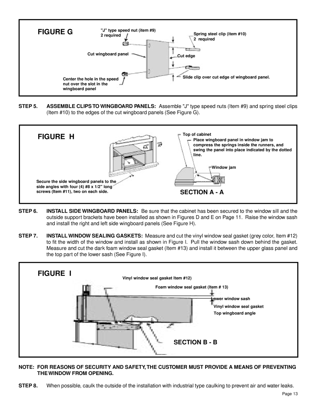 Friedrich SH20, SH14 installation manual Section a a, Section B B 