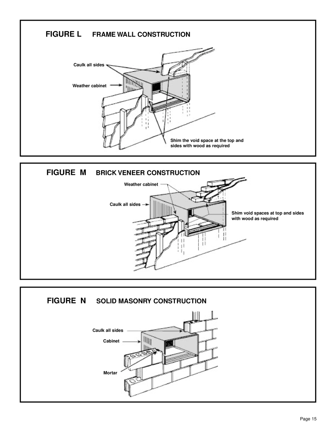 Friedrich SH20, SH14 installation manual Figure L Frame Wall Construction 