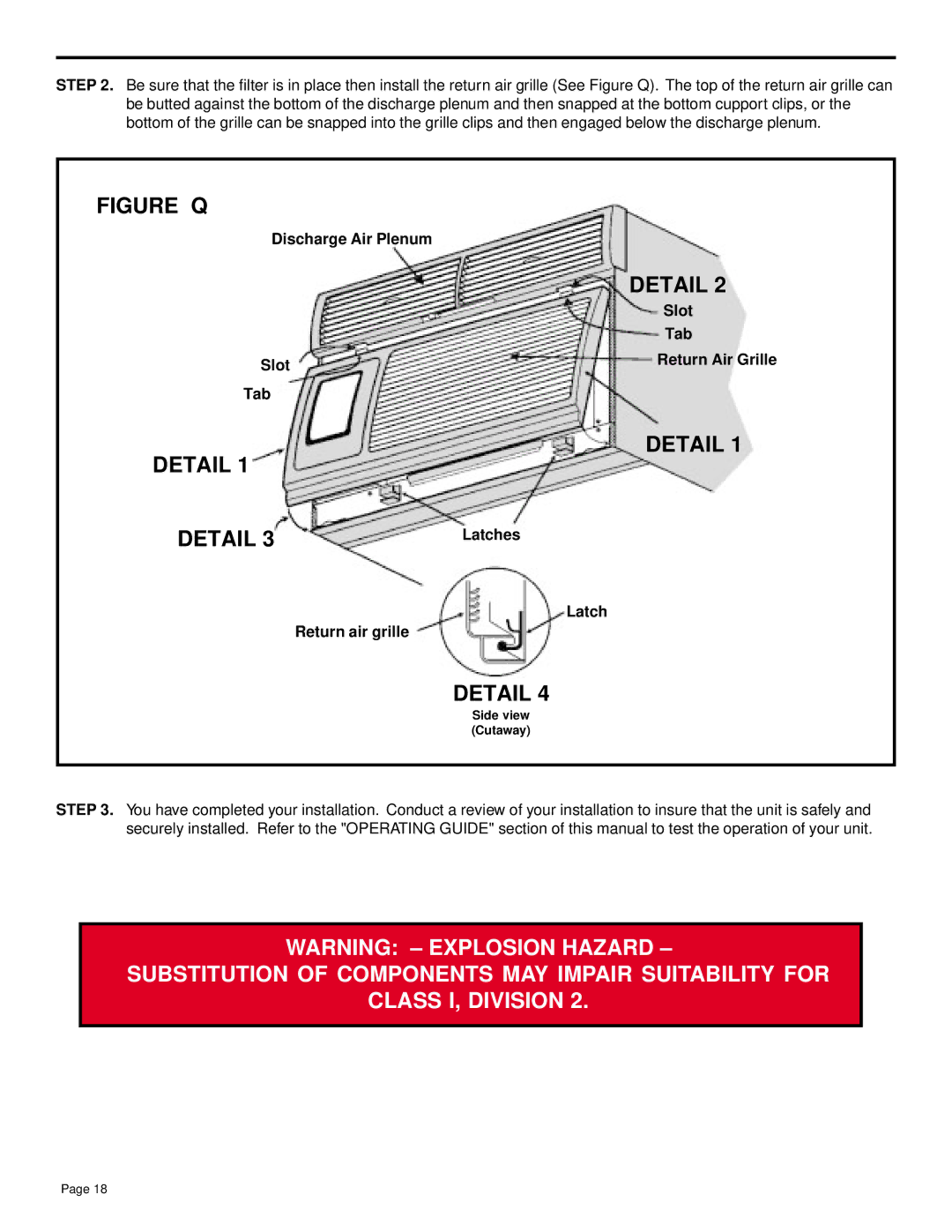 Friedrich SH14, SH20 installation manual Figure Q 