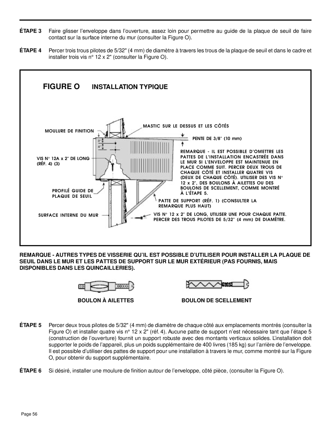 Friedrich SH14, SH20 installation manual Figure O Installation Typique 