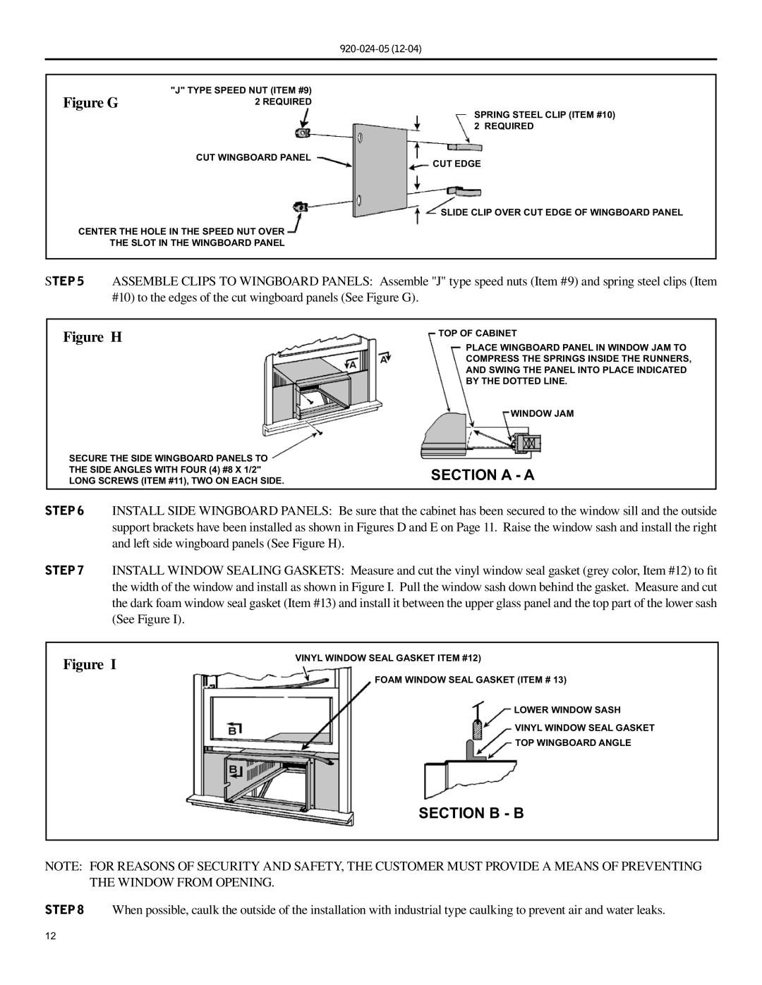 Friedrich SH15, SH20 operation manual Section a a, Section B B 