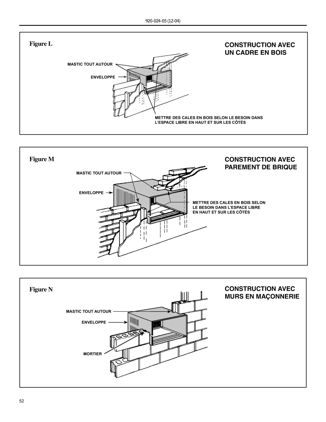 Friedrich SH15, SH20 operation manual Construction Avec UN Cadre EN Bois 